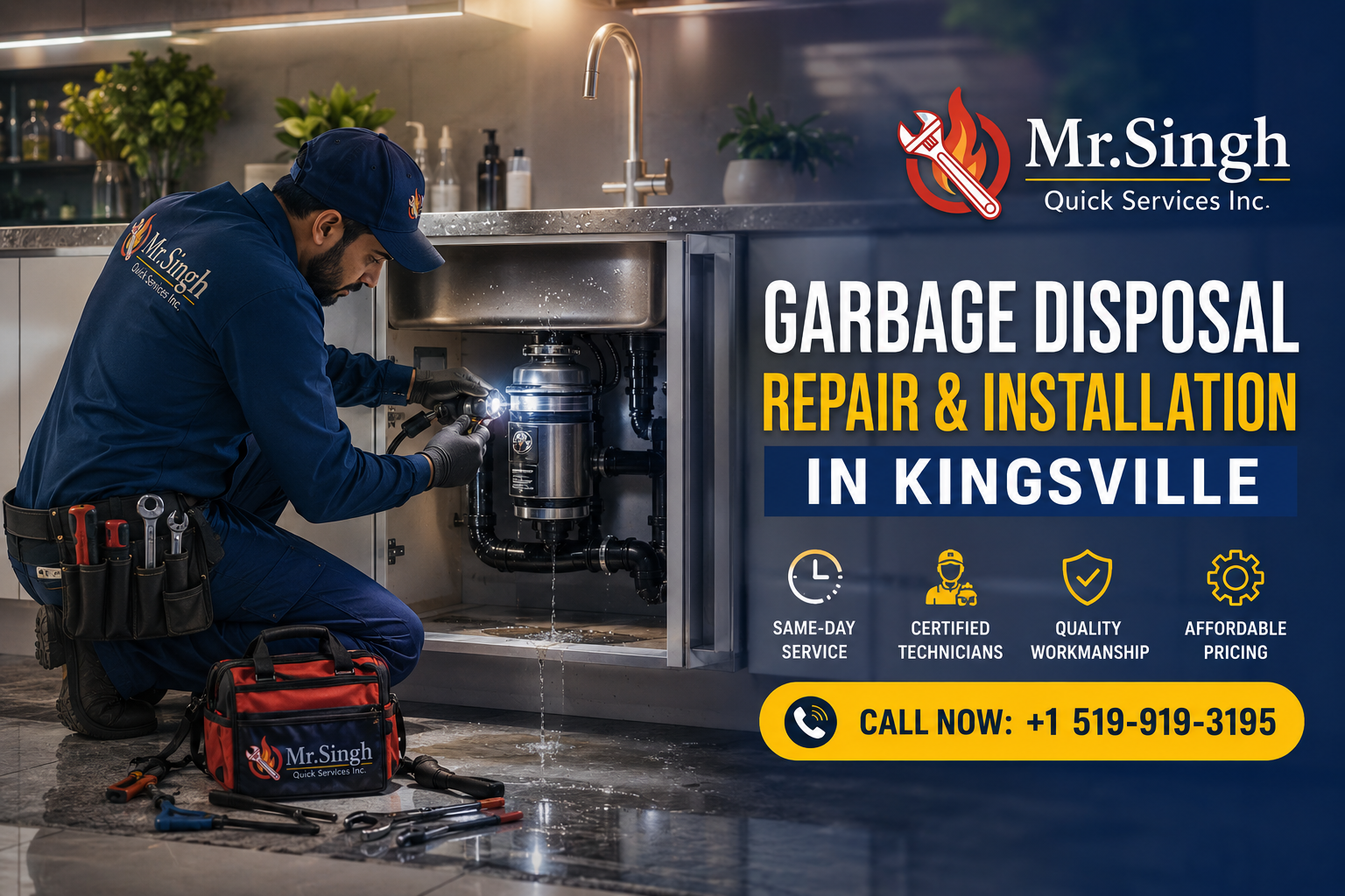 Garbage Disposal Repair & Installation in Kingsville | Mr. Singh Quick Services