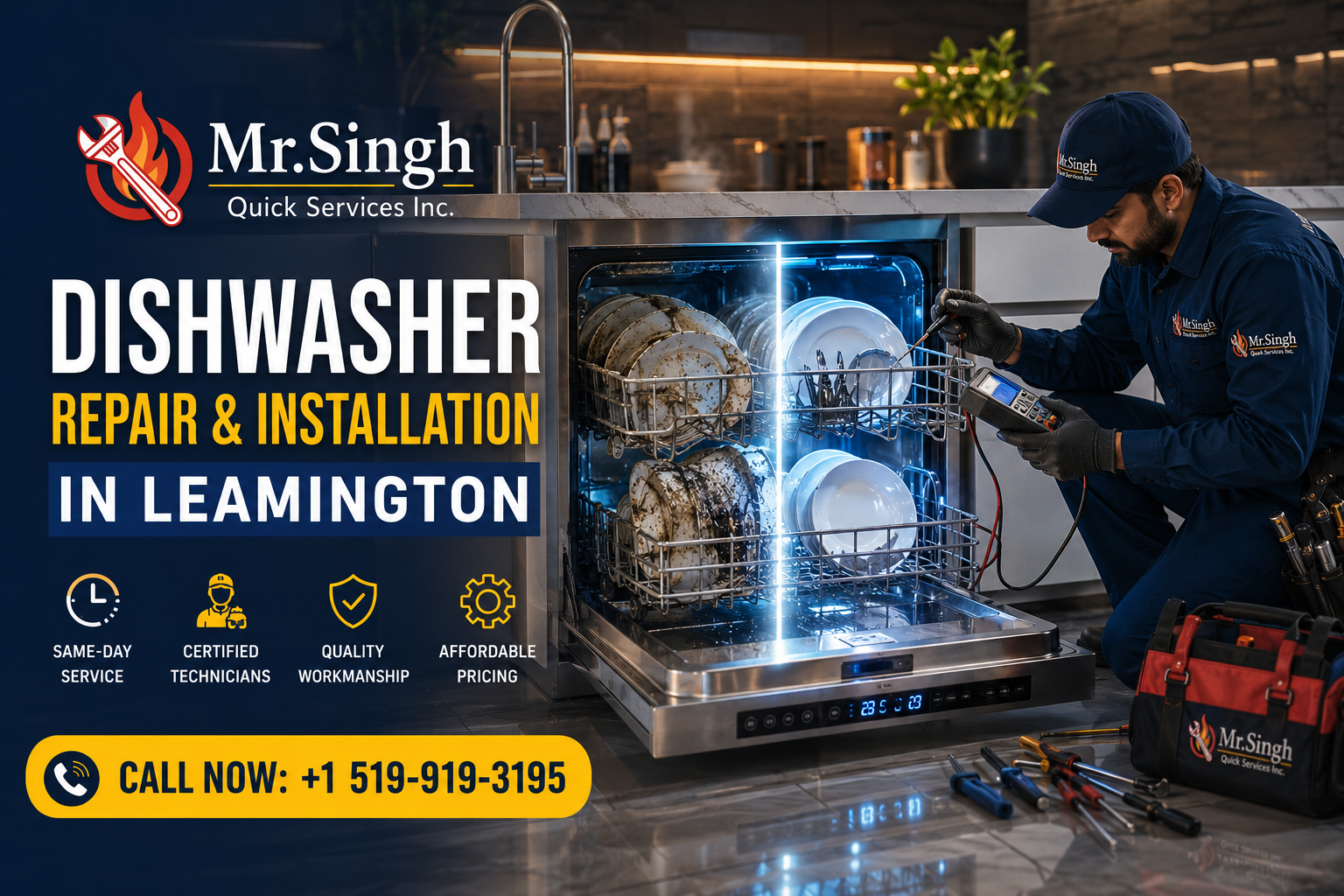 Dishwasher Repair & Installation in Leamington | Mr. Singh Quick Services